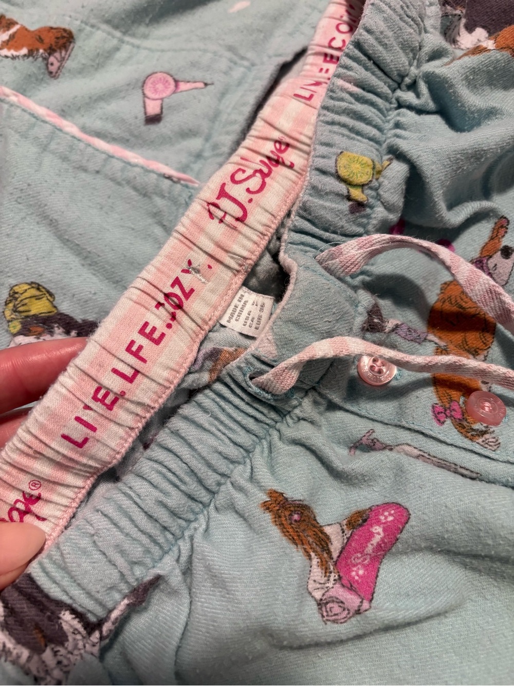 PJ Salvage Women’s Light Teal Dog Print Pajama Set Small - Picture 4 of 7